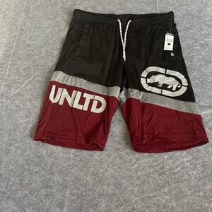 Ecko Unltd Men Colorblock Athletic Short Black Red Grey Logo EO12N185T Large NEW